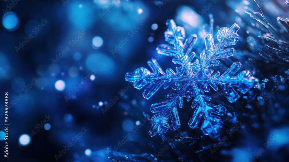 Blue snowflakes background with bokeh light for graphic design or wallpaper. Blue snowflakes background with bokeh light for graphic design or wallpaper.