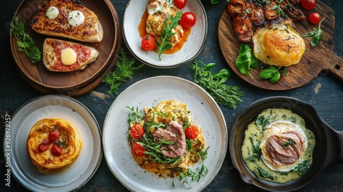 Wallpaper Mural Gourmet food menu with exquisite meal choices Torontodigital.ca