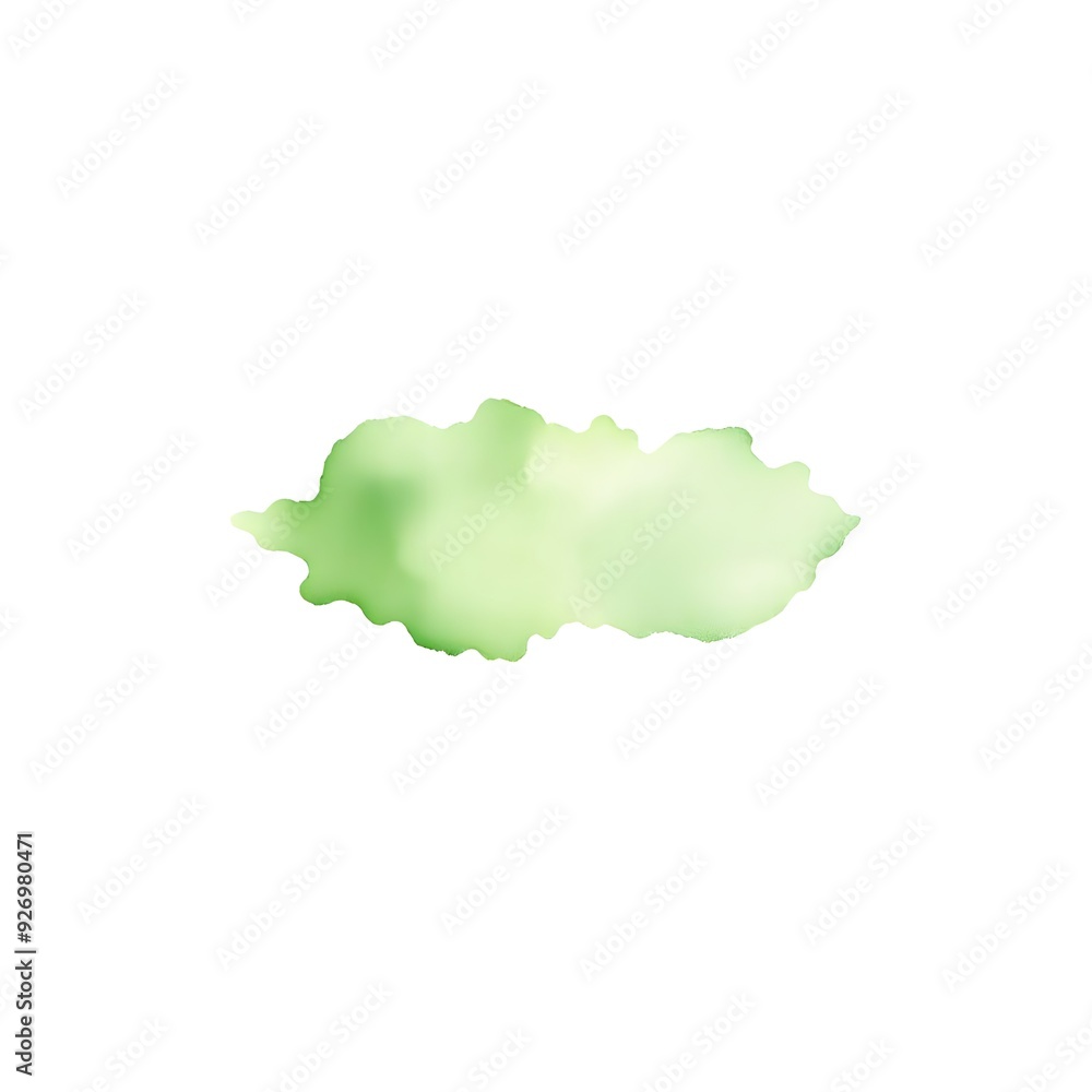 Soft green watercolour splash isolated middle on white background Soft green watercolour splash isolated middle on white background
