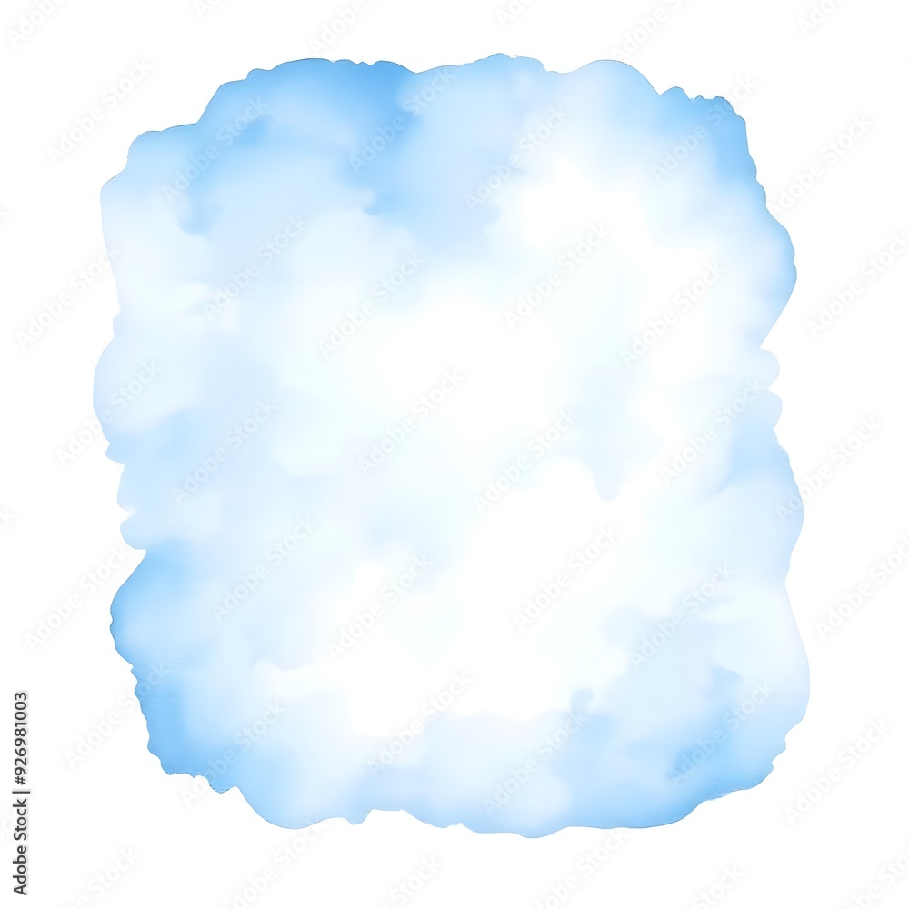 Soft Blue watercolour splash isolated middle on white background Soft Blue watercolour splash isolated middle on white background