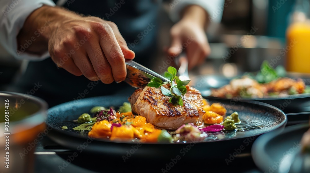 Vibrant food menu highlighting chef's specials Vibrant food menu highlighting chef's specials