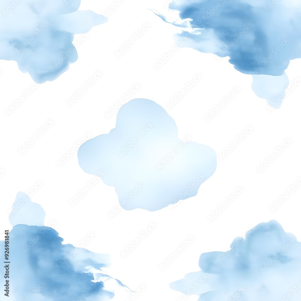 Soft blue watercolor middle on a white background Soft blue watercolor middle on a white background