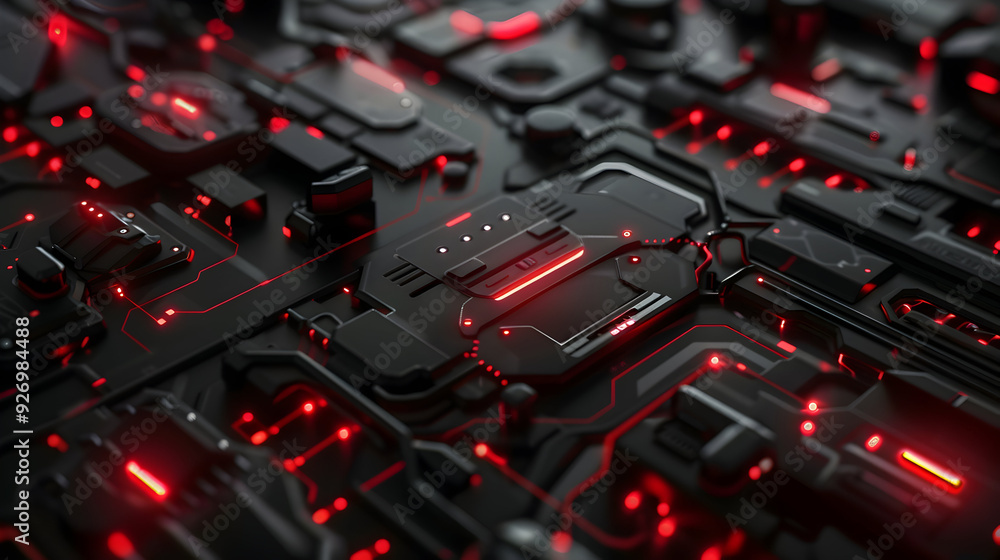 futuristic black background with red light technology futuristic black background with red light technology