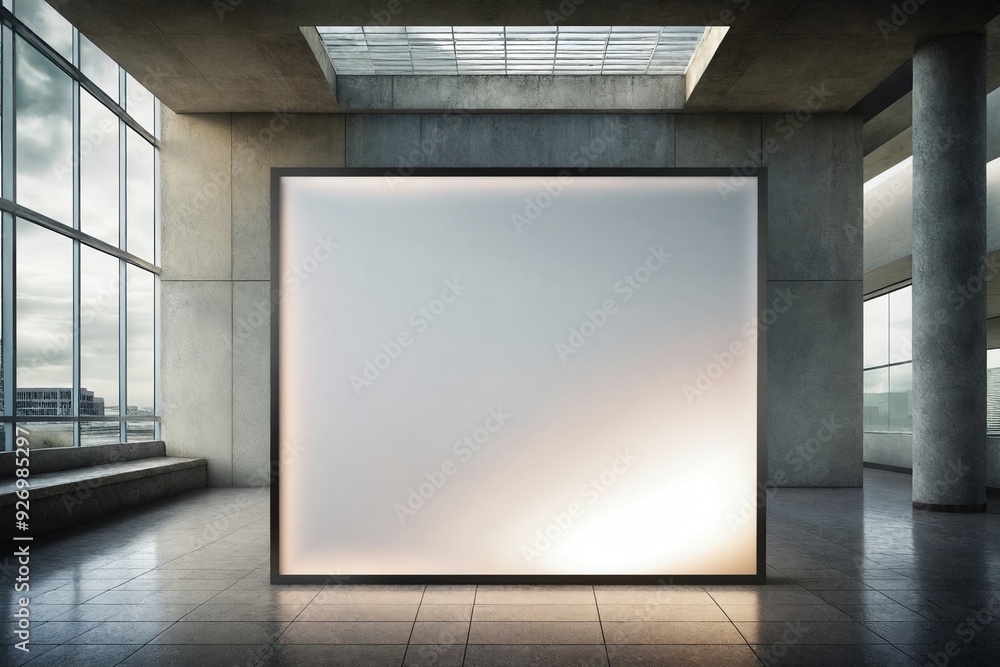 Blank Illuminated Display in Modern Interior Blank Illuminated Display in Modern Interior