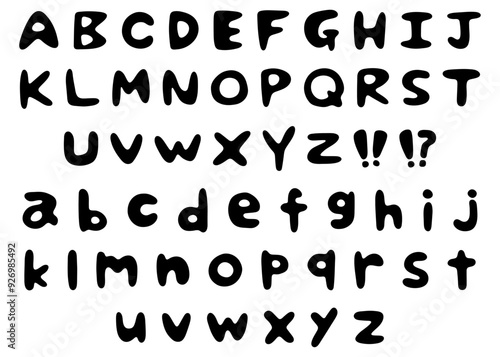 手書きのアルファベットセット、ローマ字のデコレーションセット