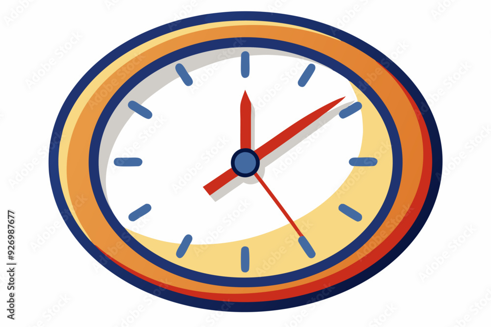 Round Clock Face with Red and Blue Hands Round Clock Face with Red and Blue Hands