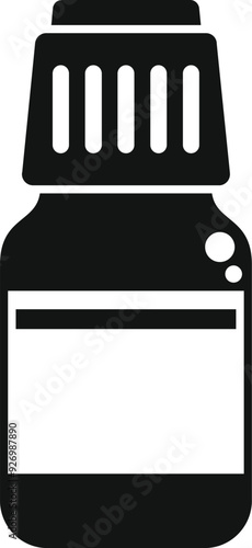 Black silhouette of a nasal spray bottle with a blank label for applying nose drops