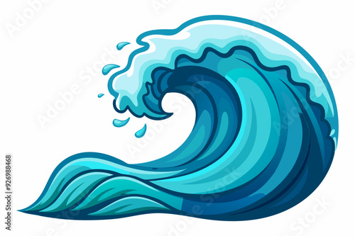 An Illustration of a Blue Wave Crashing