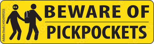 Take care of your pocket warning notice vector.eps