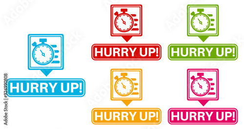 set vector hurry up icon. last day offer sticker labels design template illustraiton 