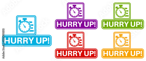 set vector hurry up icon. last day offer sticker labels design template illustraiton 