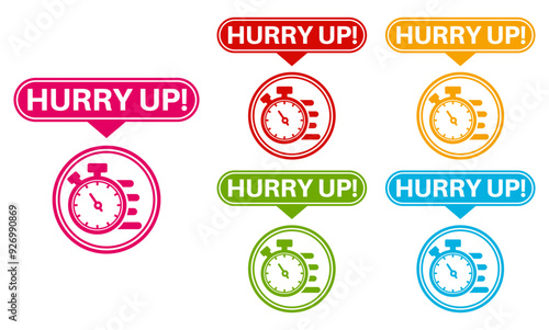 set vector hurry up icon. last day offer sticker labels design template illustraiton 