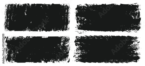 Set of grunge square template backgrounds. Grunge textures, rectangular frame, and black dirty texture. Rectangle shapes