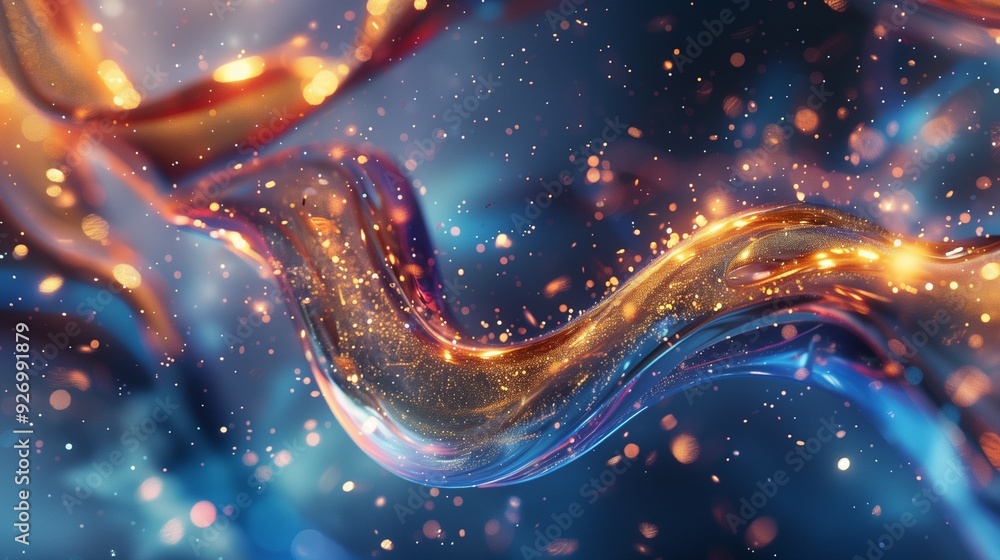 Liquid ribbons of liquid gold intertwining with ethereal wisps of ...