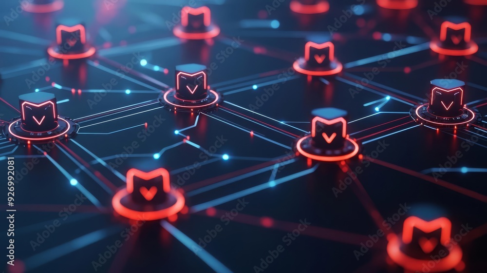 AI network guarding digital security A protective network defends against cyber threats, symbolizing cybersecurity AI network guarding digital security A protective network defends against cyber threats, symbolizing cybersecurity