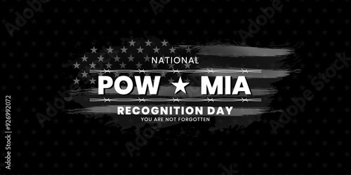 National POW MIA Recognition Day Background, military prisoners of war and those missing in action, Vector Illustration