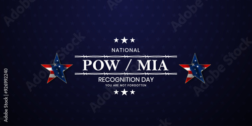 National POW MIA Recognition Day Background, military prisoners of war and those missing in action, Vector Illustration