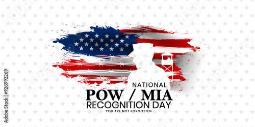National POW MIA Recognition Day Background, military prisoners of war and those missing in action, Vector Illustration