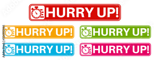 set hurry up badge labels icon. fast sale sticker  countdown label design illustration 