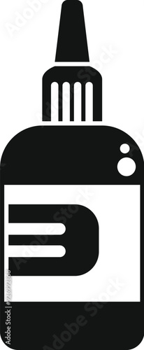 Black and white icon of bottle containing e liquid for vaping
