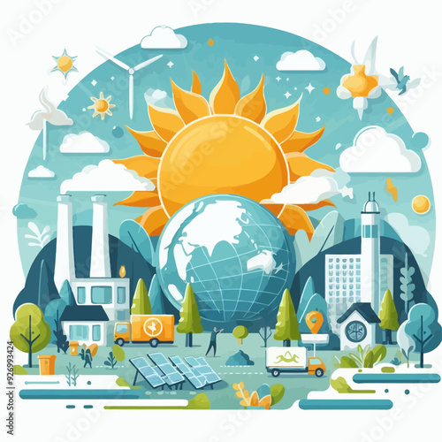 This vector image shows the importance of the environment.

