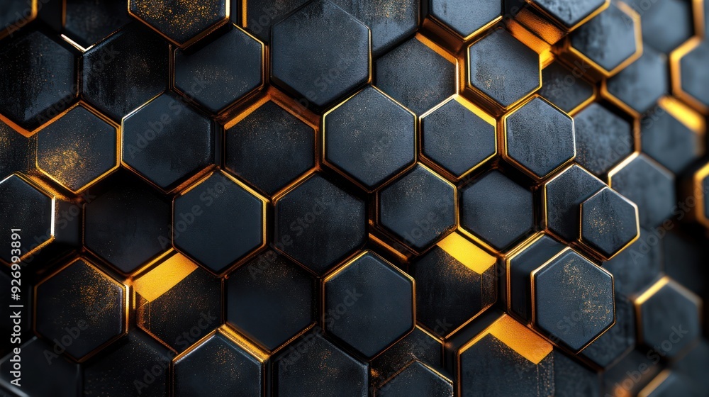 abstract hexagon pattern in black and gold abstract hexagon pattern in black and gold