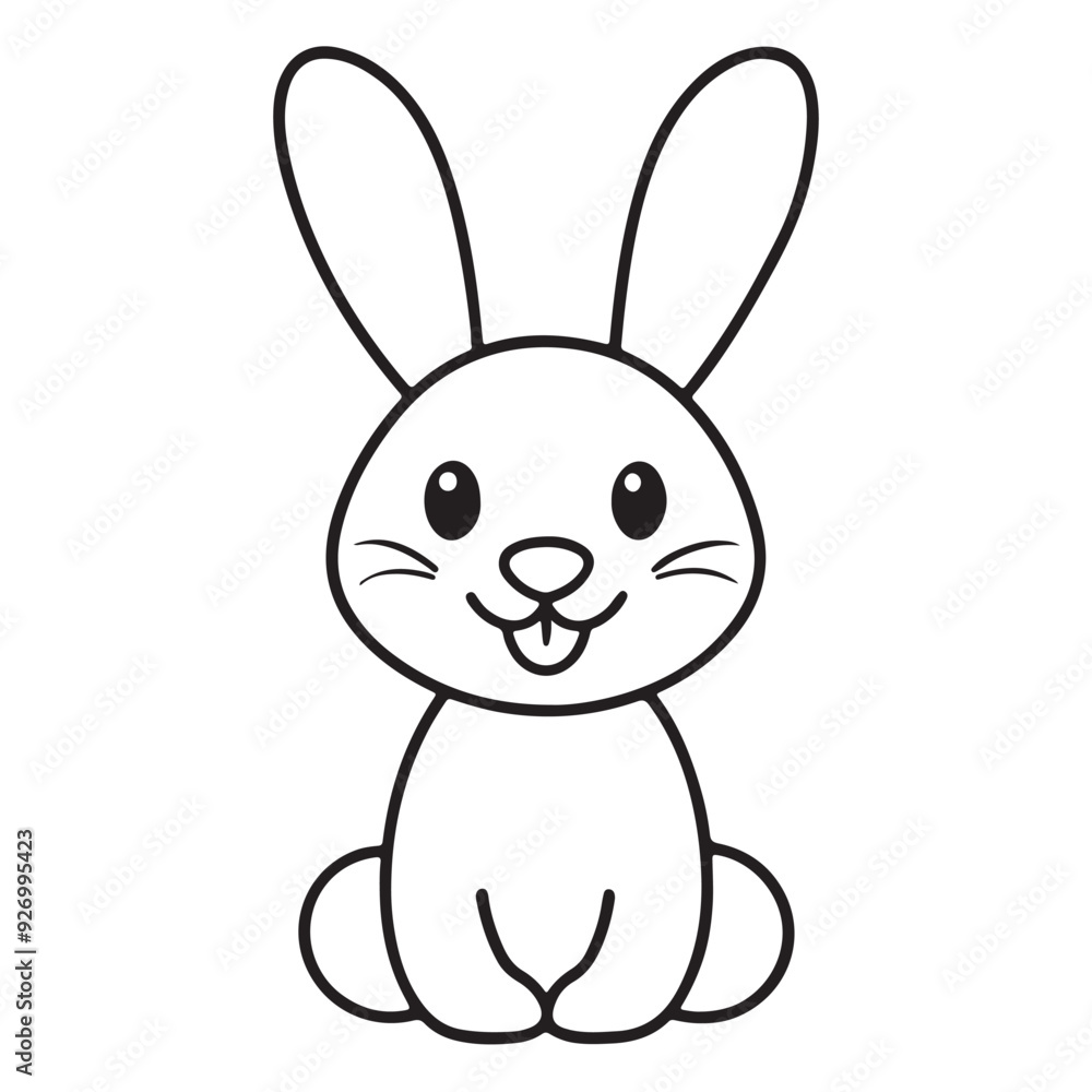 Adobe IllustratCute kawaii bunny and baby cartoon character coloring page vector illustration. Pet animal, mothers day colouring page for kidsor Artwork. Adobe IllustratCute kawaii bunny and baby cartoon character coloring page vector illustration. Pet animal, mothers day colouring page for kidsor Artwork.