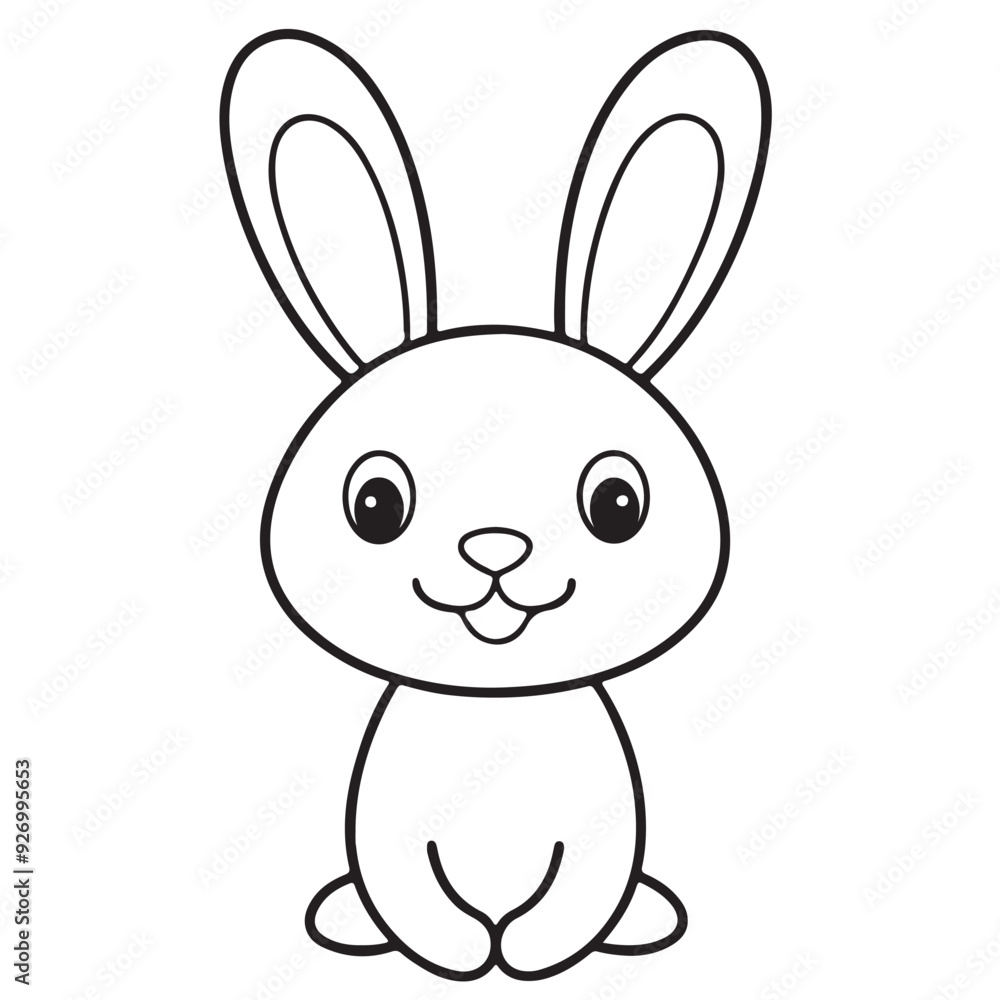 Adobe IllustratCute kawaii bunny and baby cartoon character coloring page vector illustration. Pet animal, mothers day colouring page for kidsor Artwork. Adobe IllustratCute kawaii bunny and baby cartoon character coloring page vector illustration. Pet animal, mothers day colouring page for kidsor Artwork.