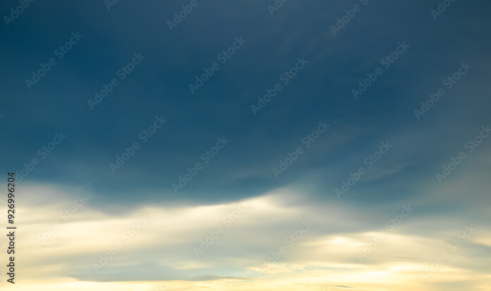 Fototapeta premium Sunset blur nature summer background cloud gradient overlay dramatic weather orange sky evening sunrise pastel color effect pattern abstract spring light beauty template yellow wallpaper tropical