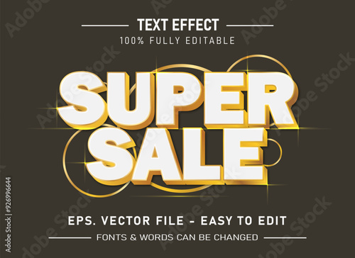 Super sale realistic 3D editable text effect