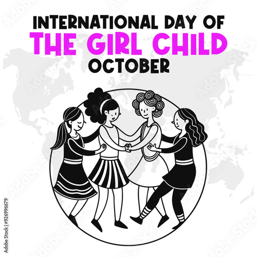 International Day of the Girl Child Vector Empowering and Inspirational Design for Girls' Rights