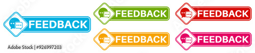 set collections colourful trendy feedback icon. criticism Sign label design template vector illustration