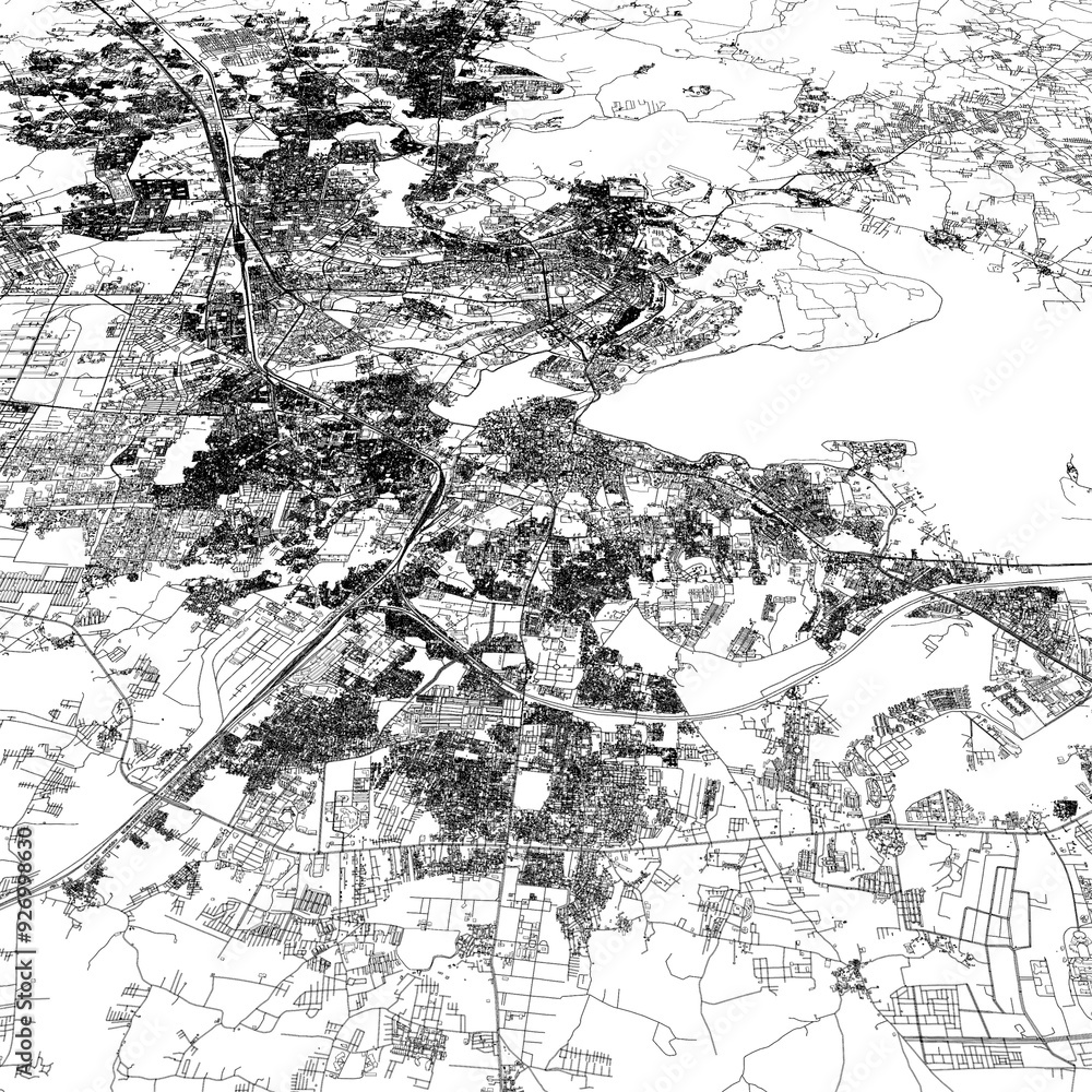 Naklejka premium 3D illustration of city and urban in Bhopal India