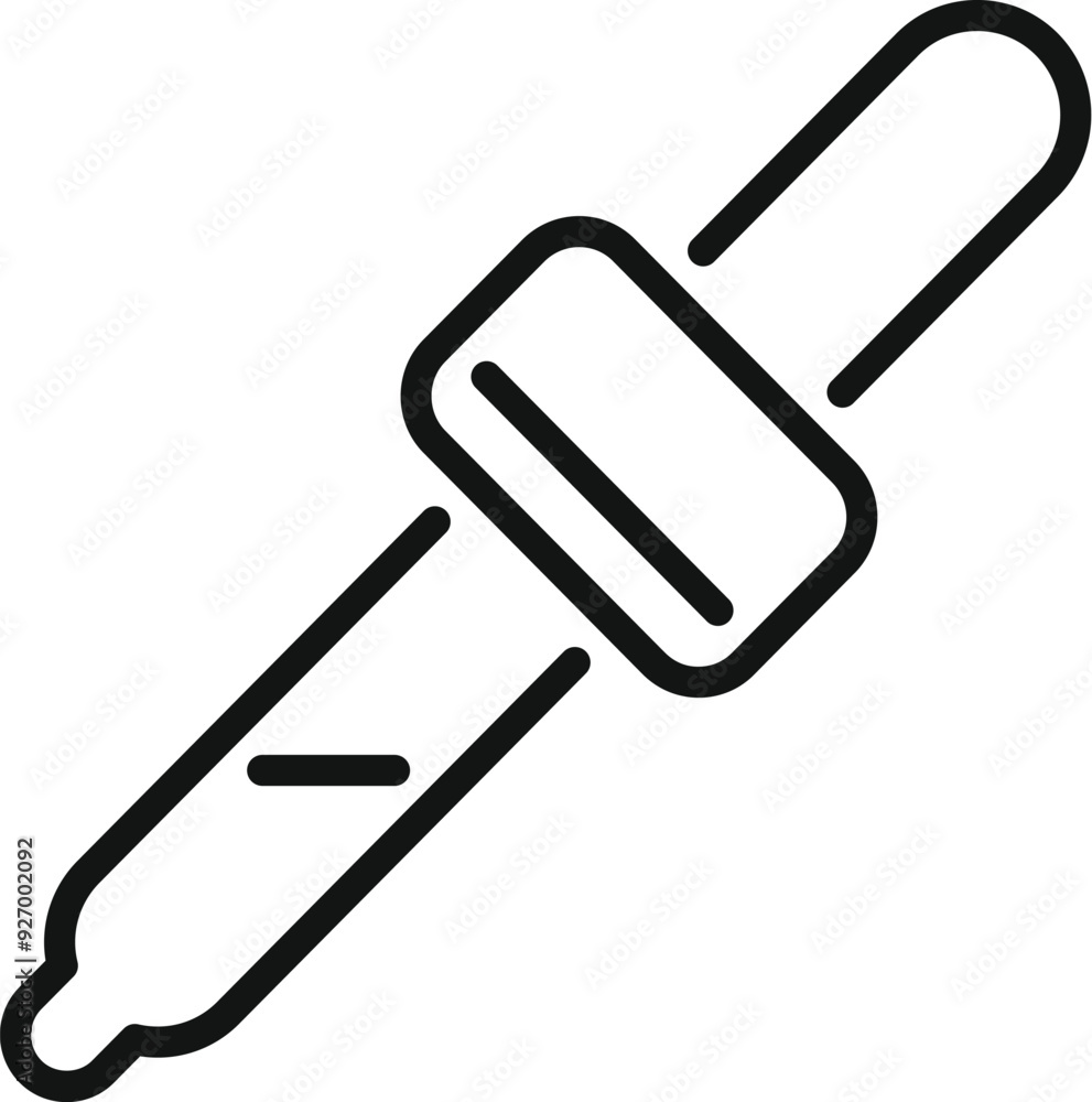 Simple, bold outline of a chemistry pipette dropper, perfect for representing science and experimentation Simple, bold outline of a chemistry pipette dropper, perfect for representing science and experimentation