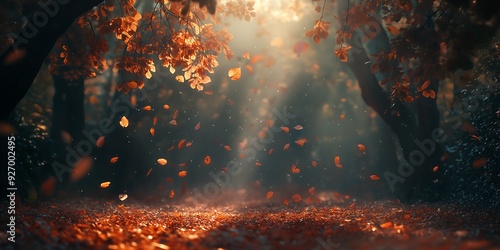 boiling water in a pot, Stunning Autumn Forest with Vibrant Foliage, Fallen Leaves, and Sunlight Filtering Through Trees.