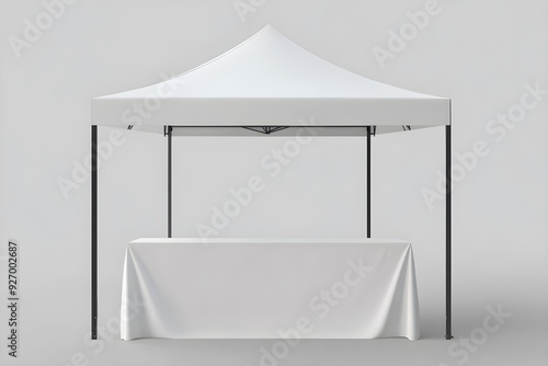 Outdoor Booth Tent with Canopy 3D Blank Mockup