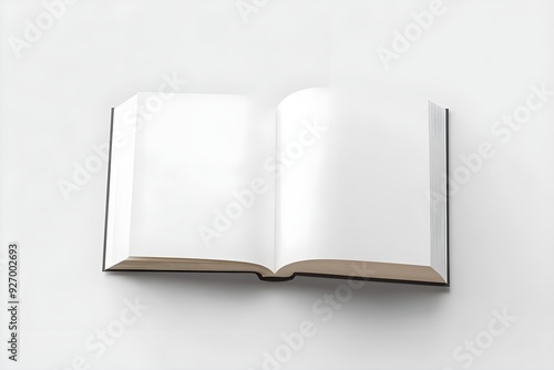 Realistic Blank Soft Cover Book and Contents Mockup Layout Isolated on White Background from High-level View