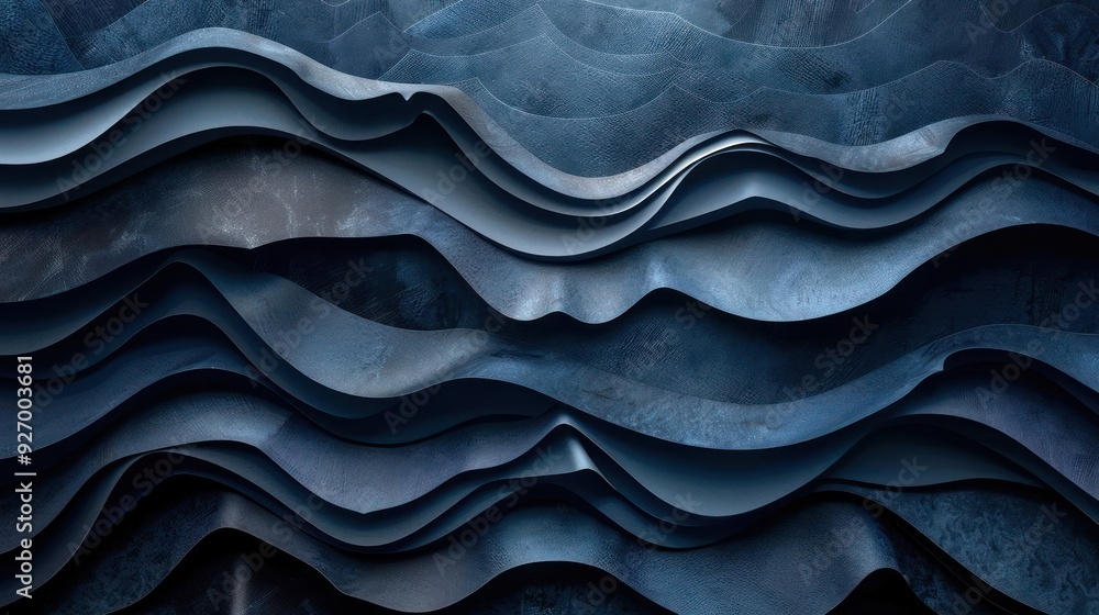 a wavy, layered structure in a dark color palette. a wavy, layered structure in a dark color palette.