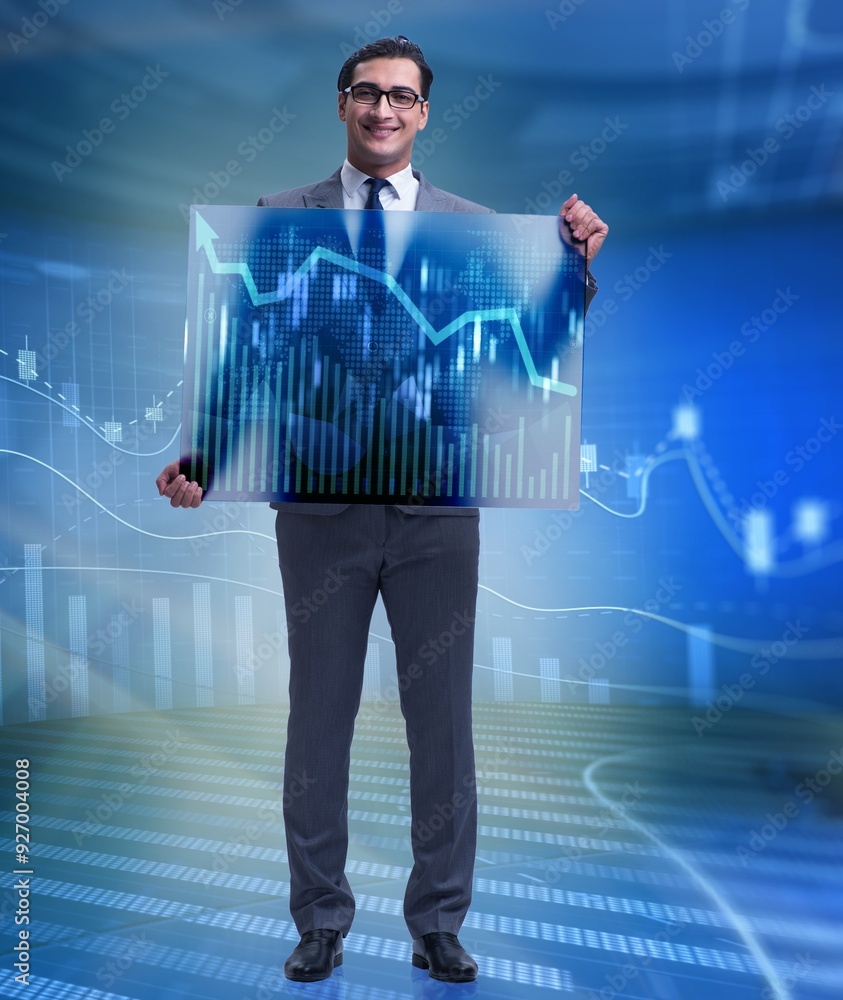 Businessman in stock exchange trading concept Businessman in stock exchange trading concept