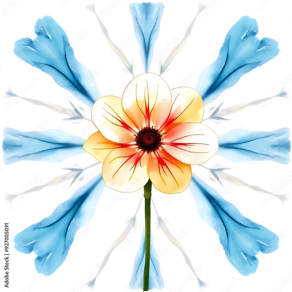 Watercolour flower isolated on clean white background Watercolour flower isolated on clean white background