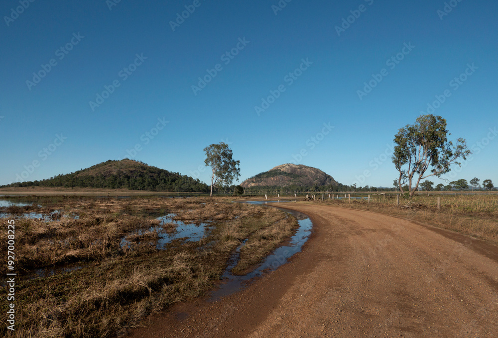 Fototapeta premium Dirt road in rural Queensland Australia
