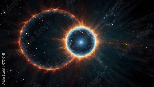 A poem inspired by the dazzling light of a quasar piercing through the cosmic darkness ai_generated