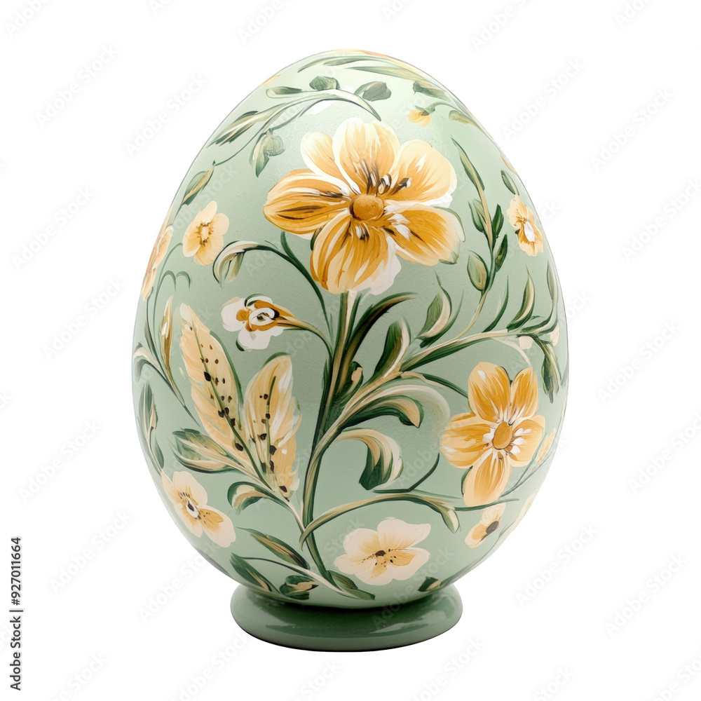 Pastel Green And Yellow Easter Egg With Floral Designs, Isolated On Transparent Png Background, Ideal For Easter-Themed Projects . Generative ai Pastel Green And Yellow Easter Egg With Floral Designs, Isolated On Transparent Png Background, Ideal For Easter-Themed Projects . Generative ai