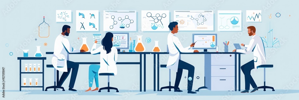 Scientists Working in a Modern Lab Scientists Working in a Modern Lab