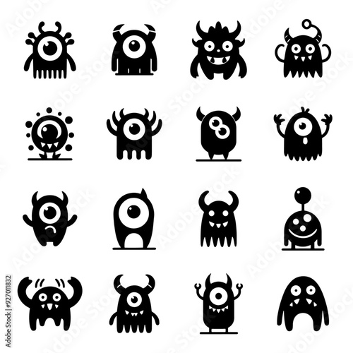 Collection of Cartoon Monsters Icons