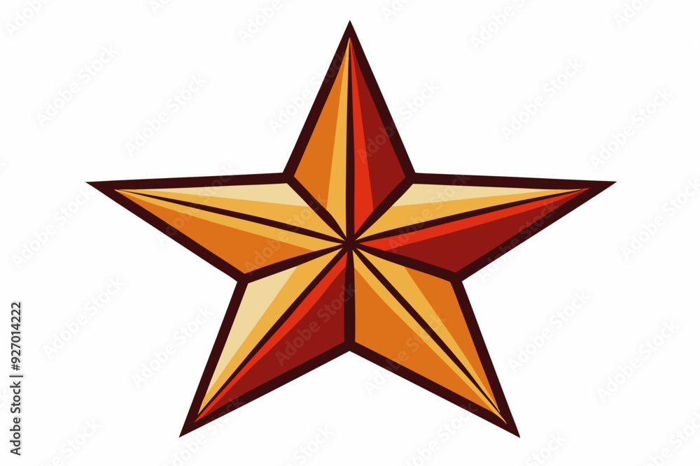 Five-Pointed Star with Red, Orange, and Yellow Tones Five-Pointed Star with Red, Orange, and Yellow Tones