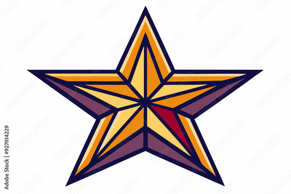 A Five-Pointed Star with Yellow, Orange, Red, and Purple Coloration A Five-Pointed Star with Yellow, Orange, Red, and Purple Coloration