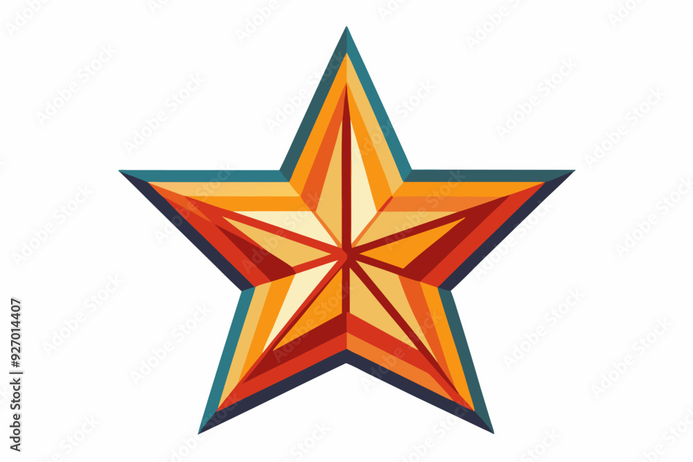 Five-Pointed Star with Multicolored Geometric Design Five-Pointed Star with Multicolored Geometric Design