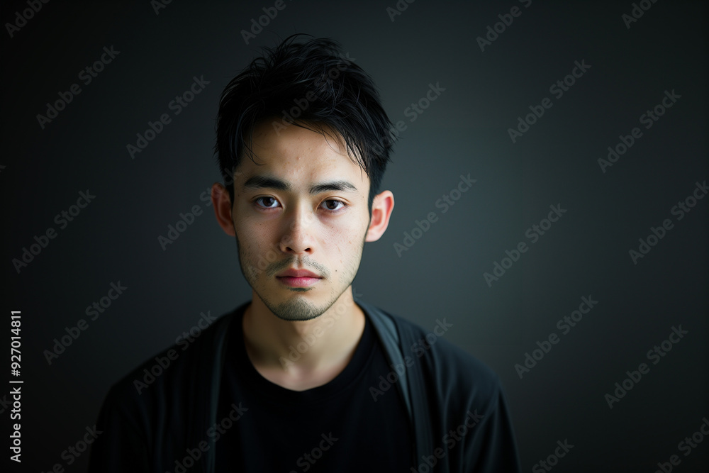さわやかな清潔感のあるアジア人の若い男性のスタジオポートレート さわやかな清潔感のあるアジア人の若い男性のスタジオポートレート