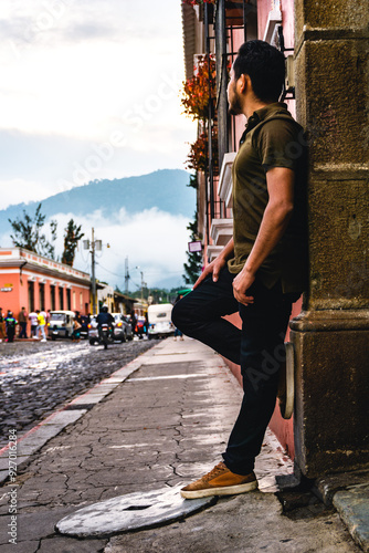Man posing on the street, Antigua Guatemala